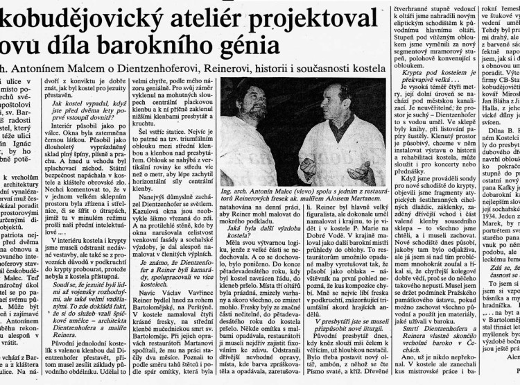 Rekonstrukce interiéru barokního kostela sv. Bartoloměje, Praha
