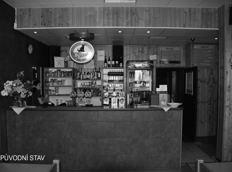 Původní stav interiéru restaurace Kamýk