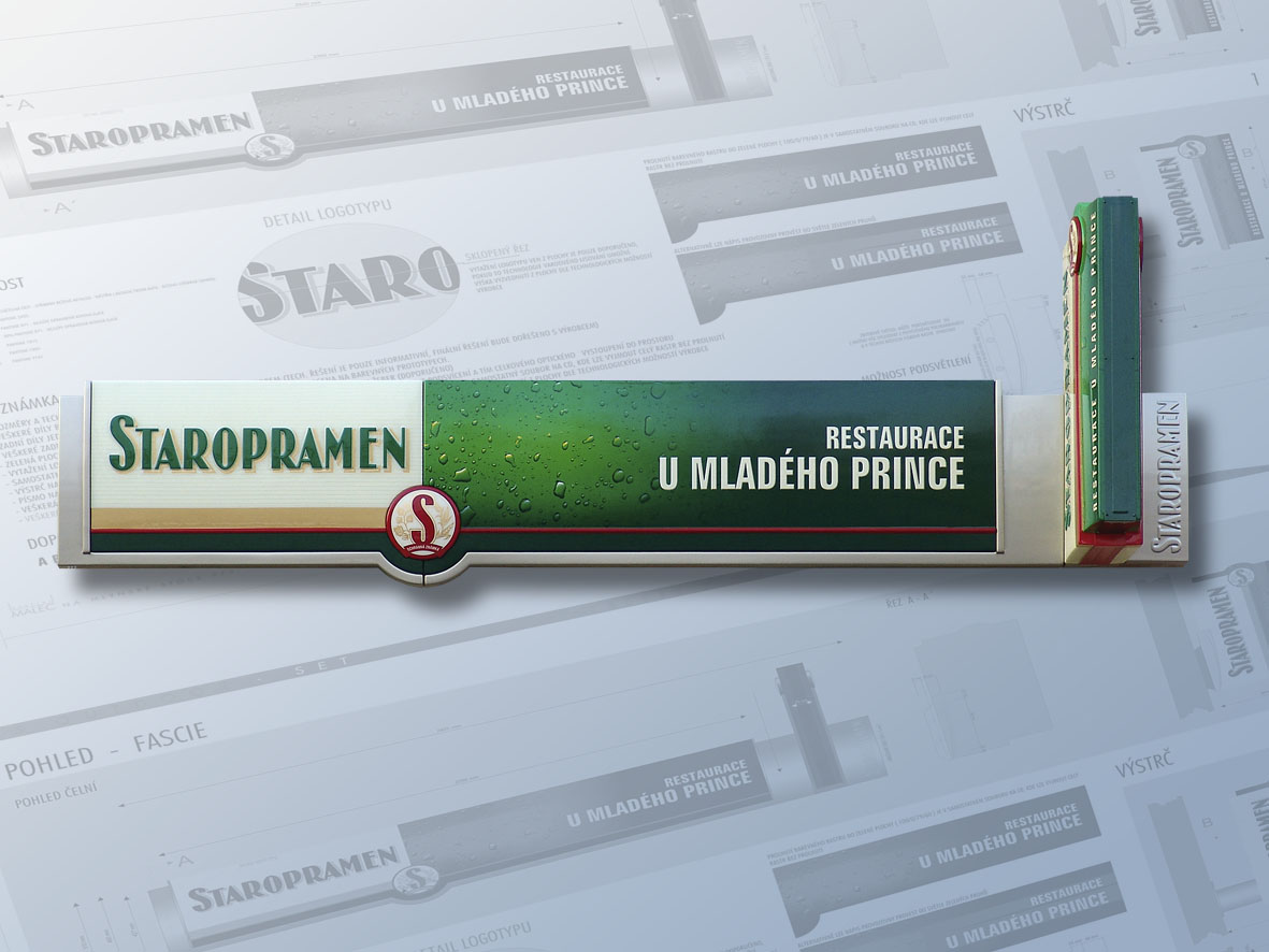 Venkovní označení restaurací Staropramen 2006–2009