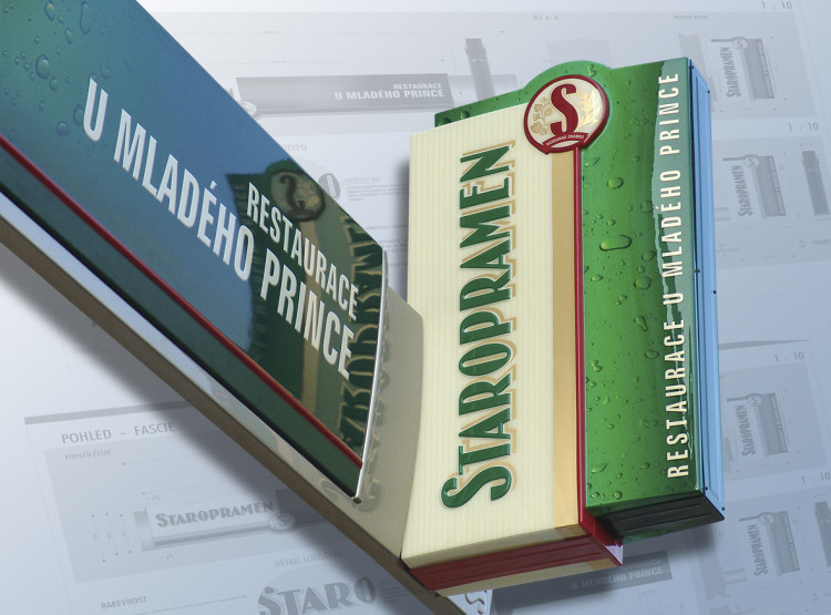 Venkovní označení restaurací Staropramen 2006–2009