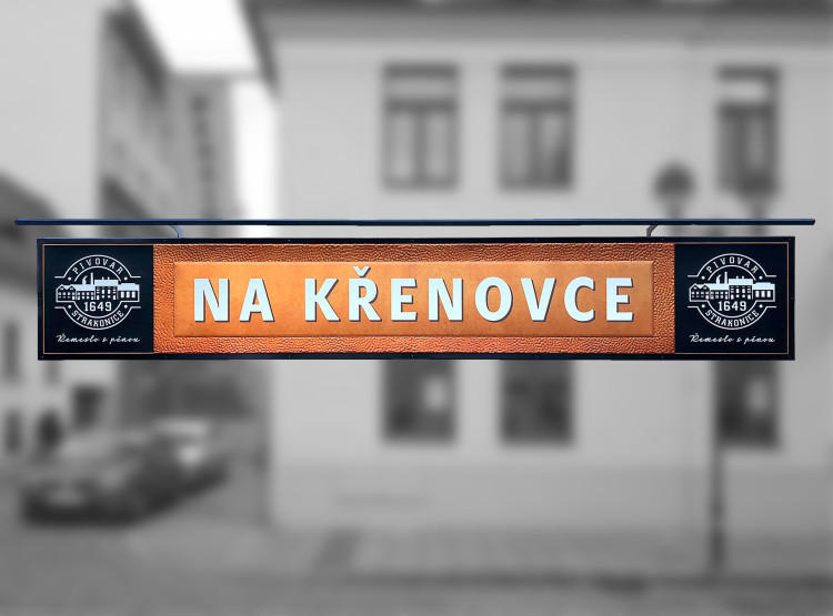 Venkovní označení restaurací pivovaru Strakonice 1649